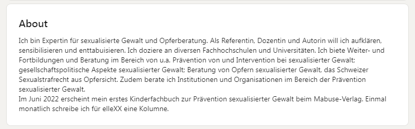Hetzerin Agota Lavoyer auf LinkedIn, Beschreibung
                der Hetzerei in Fachhochschulen und Universit�ten