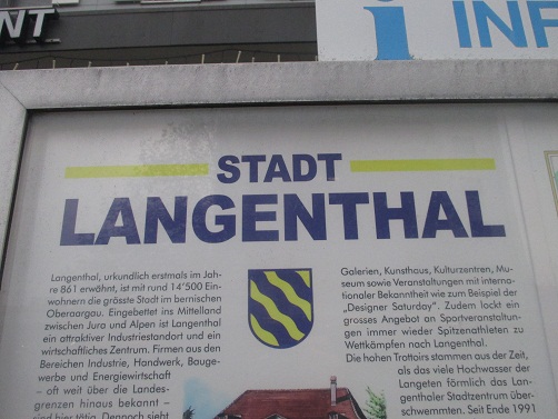 Langenthal, ein Plakat mit dem Namen