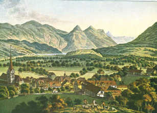 Stans, kolorierter Stich