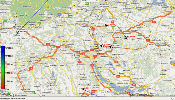 Karte 25: 1.12.2007, Sa, 20:51 Uhr,
                        Landeanfl�ge �ber Frauenfeld und Turbenthal
