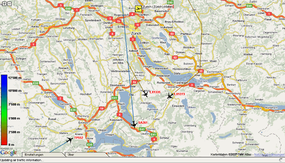 Karte 40: 1.12.2007, Sa, 21:39 Uhr,
                        S�danflug-Kehrtwenden �ber Wollerau
