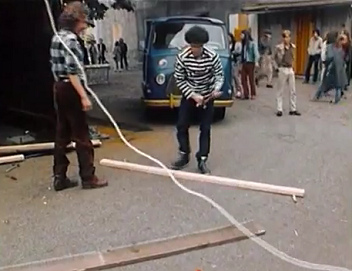 Autonomous
                                Youth Center AJZ with craft work 01 with
                                a piece of wood, June 28, 1980