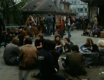 AJZ
                          Youth Center in September 1980 appr., people
                          speaking on the ground