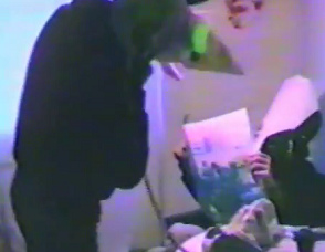 Squatting at Baden Street N� 2, a person
                          with bird mask is calling with a telephone