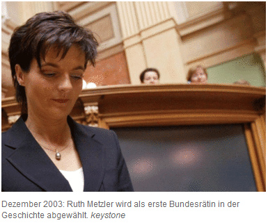 Ruth
                        Metzler is voted out as a government member in
                        2003