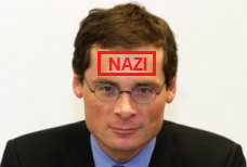 Nazi Roger K�ppel making propaganda in his
                  newspaper "World Week"
                  ("Weltwoche") against two populations in the
                  same article