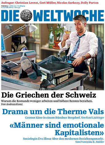 Hetzblatt Weltwoche 2012: Die Romands
seien "wie die Griechen" Hetzblatt Weltwoche 2012: Die Romands
seien "wie die Griechen"