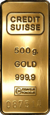 Gold bar 500g of Credit Suisse