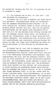 Pr�sidialverf�gung des Bezirksgerichts
                            Z�rich vom 5. August 1999 mit Billigung der
                            SVP-Hetze gegen Ausl�nder 04
