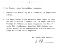 Pr�sidialverf�gung des Bezirksgerichts
                            Z�rich vom 5. August 1999 mit Billigung der
                            SVP-Hetze gegen Ausl�nder 08
