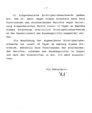 Nichteintretensentscheid des
                              Obergerichts Z�rich vom 3. November 1999
                              mit Billigung der SVP-Hetze gegen
                              Ausl�nder 07