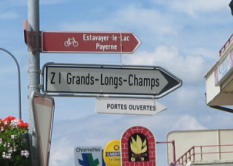 Wegweiser f�r die Veloroute nach Payerne