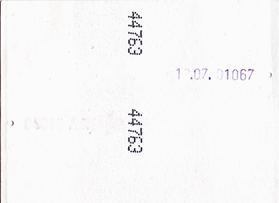 Zugbillet Basel-Payerne retour, 12.7.2007,
                        R�ckseite